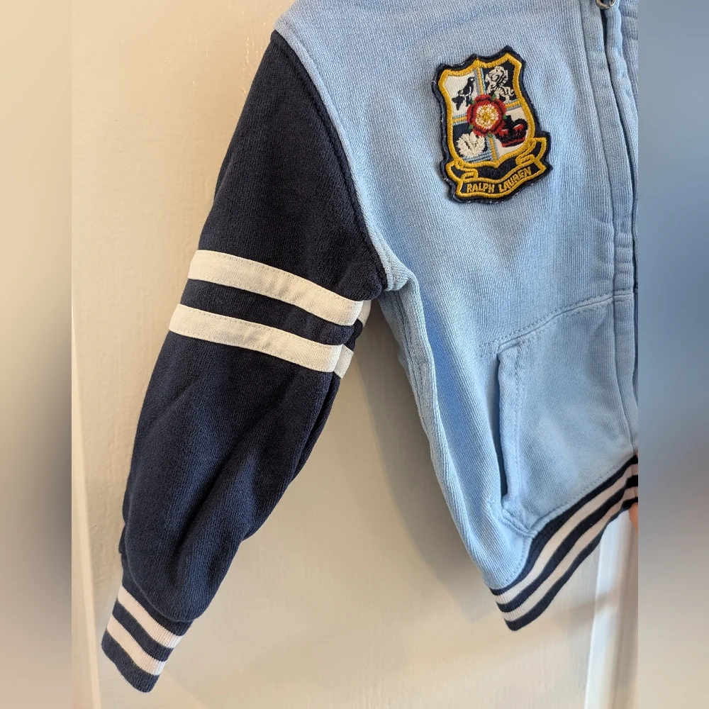 Polo Ralph Lauren Infant French Terry Zip Hoodie Big Pony Patch Preppy Size 18M